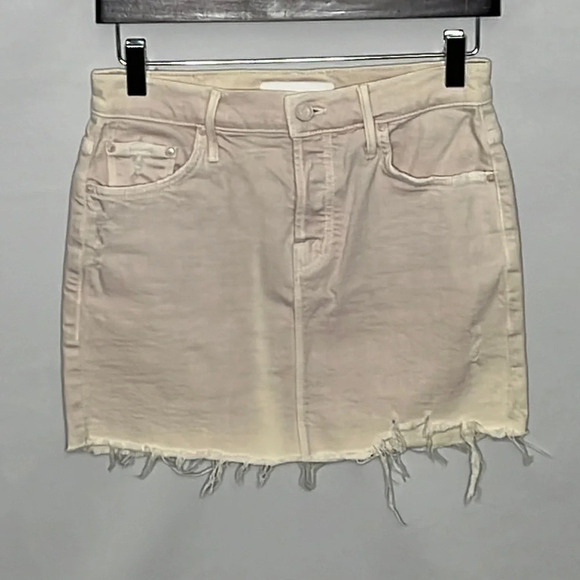 Mother Superior The Vagabond Mini Fray Denim Skirt in Soft Pink - Size 24 - Picture 2 of 12